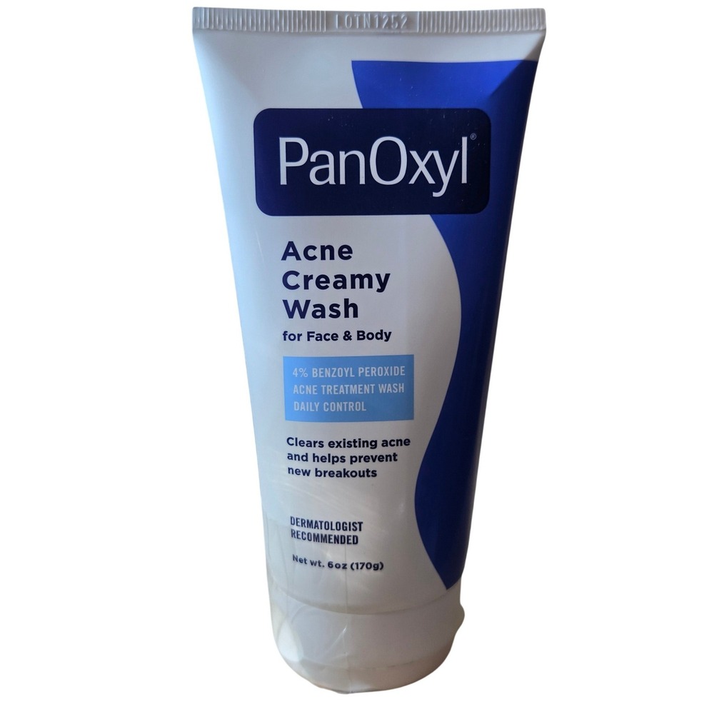 PanOxyl Acne Creamy Wash 4% Benzoyl Peroxide Face & Body Cleanser 6oz LOTN1252